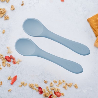 Set Lingurite din silicon, AppeKids - Aqua Blue foto