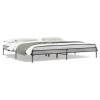 Cadru Pat Gossi Gri Sonoma 200x200 cm Lemn Prelucrat Metal Pat Dormitor Gri