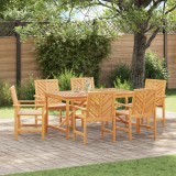 VidaXL Set de masă pentru grădină 6 pcs Maro Mediu Lemn masiv