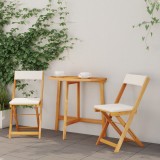 vidaXL Set Bistro de 3 Piese cu Perne din Lemn Solid de Acacia