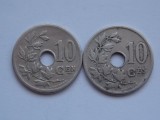 LOT 2 MONEDE DIFERITE 10 CENTIMES 1905 BELGIA