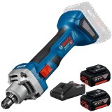 Bosch GGS 18V-20 + GBA + GAL 18V-40 - Polizor drept 6 mm + Set 2 acumulatori si incarcator Li-Ion 18 V 5 Ah