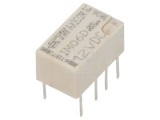 Releu electromagnetic DPDT 12VDC 5A 0,5A/125VAC THT