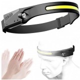 Lanterna Cap Frontala Banda Flexibila LED XPE COB USB-C Senzor LX200