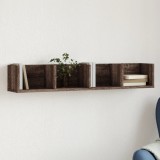 Dulap perete vidaXL, stejar maro, 99x18x16.5 cm, lemn compozit, raft suspendat, depozitare living, design modern