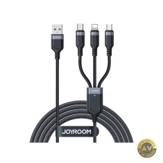 Cablu Incarcare USB-A - Lightning / microUSB / USB-C Joyroom S-A18 3in1 18W 1.2m Negru