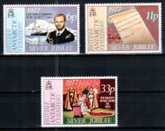 BAT Ter. Antarctic Britanic 1977, Mi #68-70**, Regina Elisabeta a Ii-a 25 ani de domnie, MNH! Cota 4 &euro;!