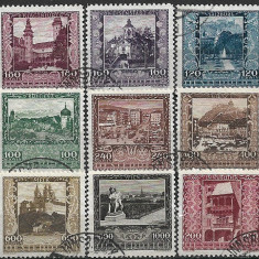 B0708 - Austria 1923 - Vederi 9v. stampilat,serie completa
