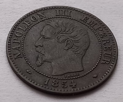 Franta, 2 Centimes 1854 foto
