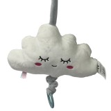 Jucarie interactiva de agatat pentru carucior si patut cu cantec si lumini, norisor, 23x14 cm NippleBaby