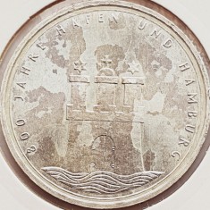 503 Germania 10 mark 1989 Port of Hamburg - J - km 171 argint