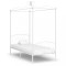 vidaXL Cadru de pat cu baldachin, alb, 100 x 200 cm, metal 284469
