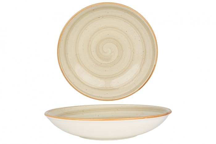 Bonna Farfurie ad&acirc;ncă - Aura Terrain - Porţelan - 25 cm (1300cc) - set de 6
