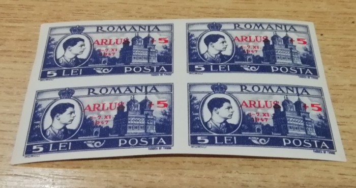M1 TX7 10 - 1947 - ARLUS - supratipar - perechi de cate patru timbre