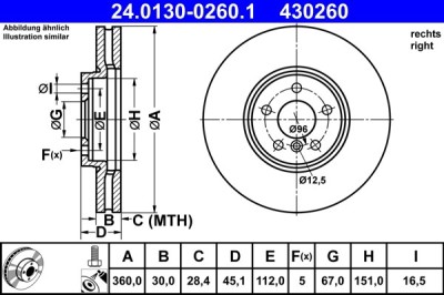 ATE 24.0130-0260.1 Disc frana foto