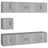 Cumpara ieftin Set comode TV, 7 piese, gri sonoma, lemn compozit