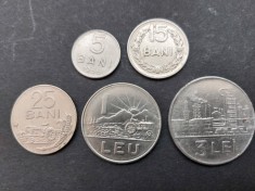 Lot monede 5,15,25 bani,1,3 lei 1966 Republica Socialista Romania.