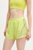 Adidas by Stella McCartney pantaloni scurti femei, culoarea verde, cu imprimeu, medium waist, JI8054