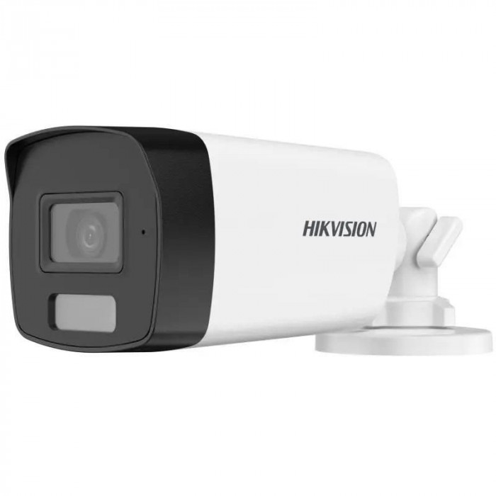 Camera de supraveghere 2MP, lentila 2.8mm, IR 40m, WL 40m, Microfon, IP67 - Hikvision DS-2CE17D0T-LFS-2.8mm SafetyGuard Surveillance