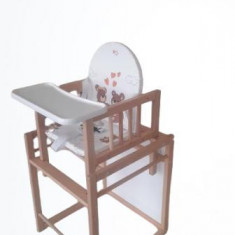 Scaun de masa din lemn de fag multifunctional cu tavita din plastic Wiktoria Bears 2