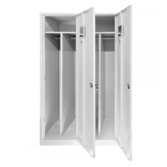 Vestiar Compartimentat metalic Premium cu 2 usi, 800x500x1800 mm (LxlxH), Neasamblat, Plus