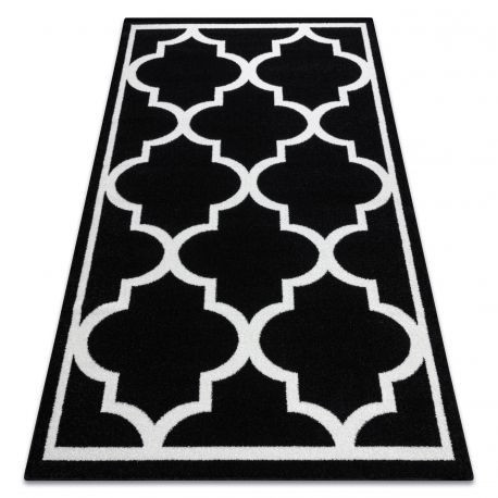 Covor Sketch - F730 negru și cremă marocani Trellis, 240x330 cm