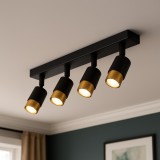 Proiector LED cu 4xGU10 Proiectoare, 3000K/4000K/6000K, Auriu, Metal si Acril ModernLight Concept