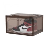 Organizator de pantofi, flippy, din pp+abs, usa laterala magnetica, rezistenta la praf, anti-oxidare, utilizare multipla, 36 x 28 x 21 cm, gri transpa