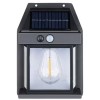 Lampa solara de perete, cu senzor de miscare, puterea becului 3W, iluminare LED, autonomie 6-12 ore, negru
