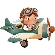 Sticker decorativ, Elicopter, Verde, 81 cm, 1286STK