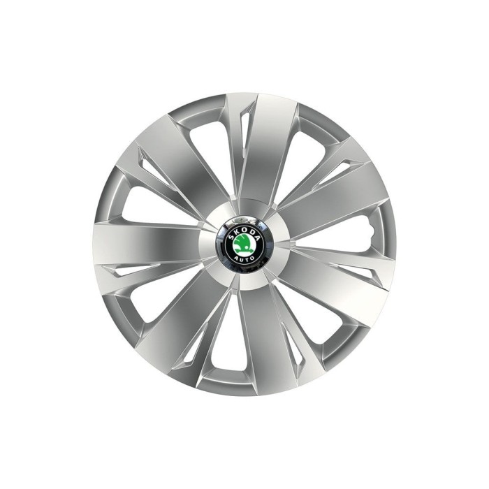 Set 4 capace roti Cu Inel Cromat Energy R16 Compatibil Cu Skoda