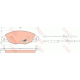 Set placute frana Trw GDB1449, parte montare : Punte fata