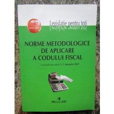 NORME METODOLOGICE DE APLICARE A CODULUI FISCAL