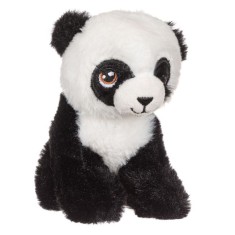 Jucarie de plus urs panda, alb-negru, 15cm, poliester, ConceptSeller