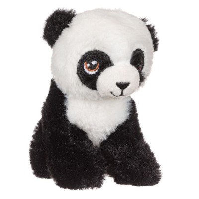 Jucarie de plus urs panda, alb-negru, 15cm, poliester foto