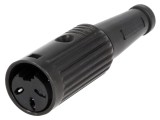 Conector DIN mamă 3 pini 180&deg; drept pe cablu DELTRON