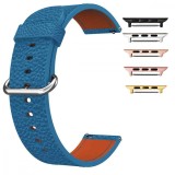 Curea piele, compatibila Apple Watch 9|8|7|6|5|4|3|2|1 Series, 49mm|45mm|44mm|42mm,Size S, Ocean Blue
