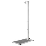 vidaXL Duș de grădină cu bază gri, 220 cm, oțel inoxidabil