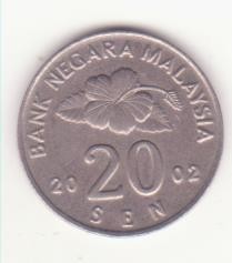 Malayesia 20 sen 2002