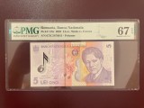 Romania 5 lei 2007 pick 118c grad 67 pmg