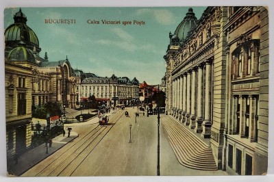 BUCURESTI , CALEA VICTORIEI CATRE POSTA , CARTE POSTALA ILUSTRATA , 1912 foto