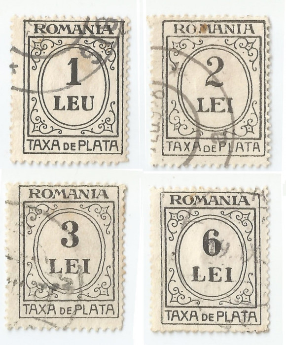 Romania, LP IV.14/1926, Taxa de plata format mic, t. negru, h. alba, f. f., obl.
