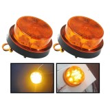 Set 2 lumini intermitente camion LED Xentech Light 12-24V portocaliu, rotunde