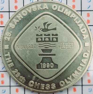 Iugoslavia 5 dinara 1990 - Chess Olympiad - km 145 - A010 foto