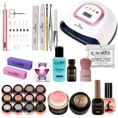 Kit Unghii Gel LUXORISE Exclusive Elite + Freza &amp;amp; Lampa UV / LED