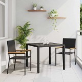 vidaXL Set de dining pentru grădină din 3 piese , din ratan sintetic negru