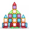 Set constructii magnetic cu 45 piese, multicolor, magnetic tiles, castel 3d, ProCart
