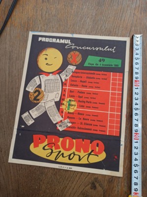 AFIS 1960 - PRONOSPORT, PROGRAMUL CONCURSULUI foto