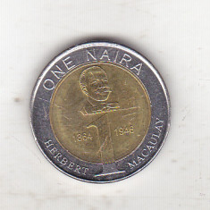 bnk mnd Nigeria 1 naira 2006 unc , bimetal