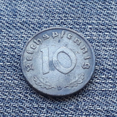1p - 10 ReichsPfennig 1940 D Germania / pfennig/ primul an de batere
